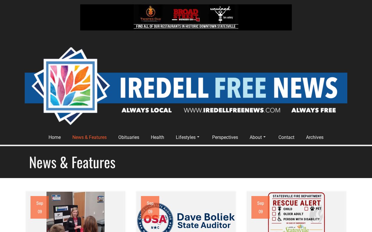 Iredell Free News date-ranged Sheriff felony arrest coverage
